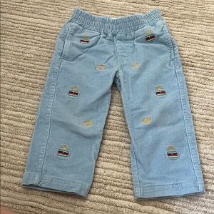 The Beaufort Bonnet Company Light Blue Embroidered Kids Pants 2T